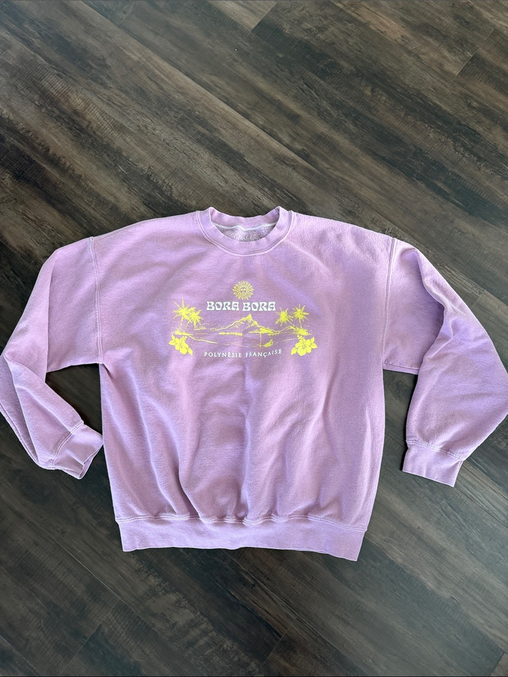 Bora Bora Graphic Crewneck Sweatshirt - Lavender by Unknown